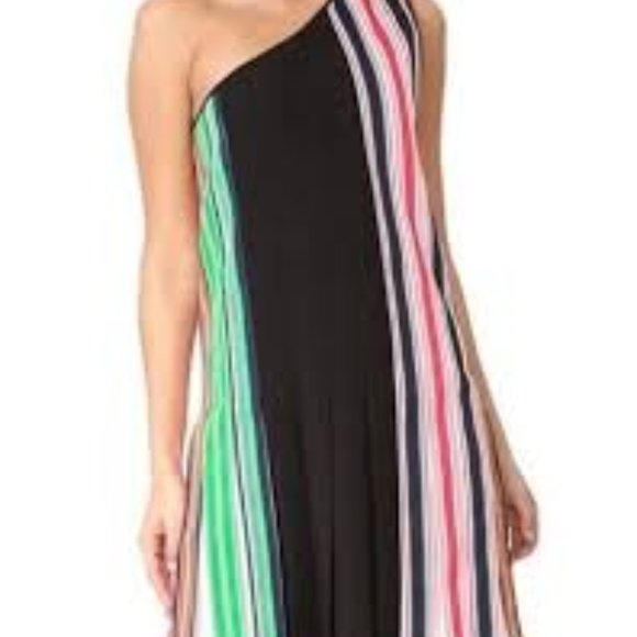 Diane Von Furstenberg Designer Women's Unique One Shoulder Ribbon Dress - Picture 2 of 5